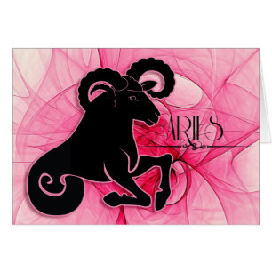 Cartão Lady Aries Zodiac Vazio com arte Dentro