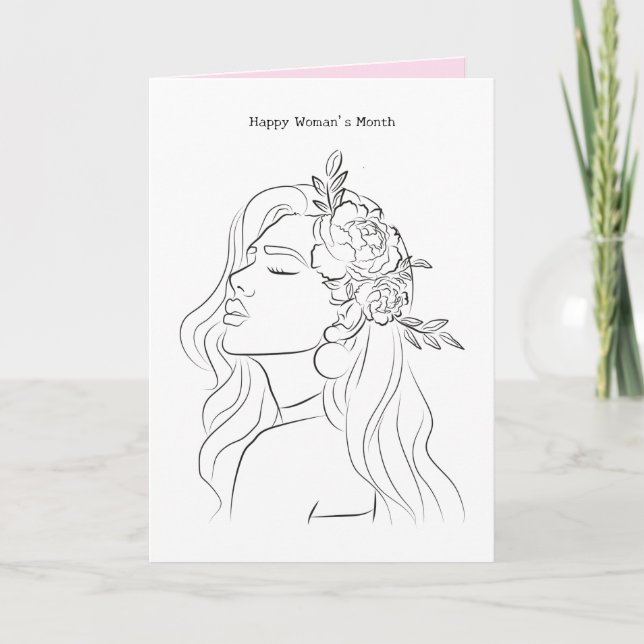 Cartão Lady Art do Mês da Mulher Feliz (Frente)