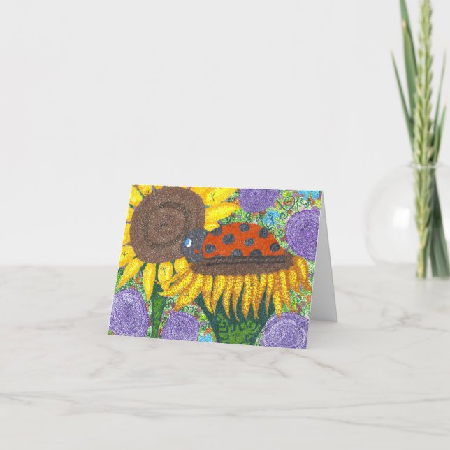 Cartão Lady Bug Tarde Notecard (Frente)