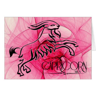 Cartão Lady Capricorn Pink Zodiac Blank Note Card
