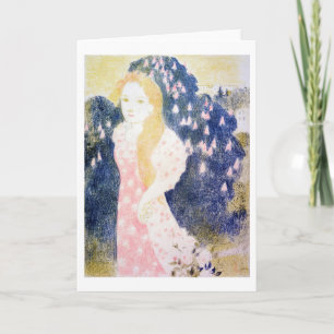 Cartão Lady em vestido cor-de-rosa, Maurice Denis