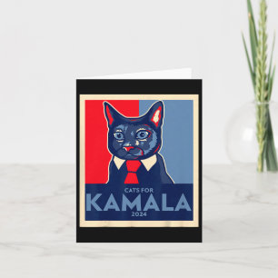 Cartão Lady Gato Sem Fios Vota Kamala Harris 2024 1