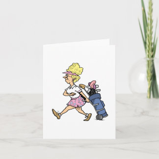 Cartão Lady Golfer Camisetas e presentes