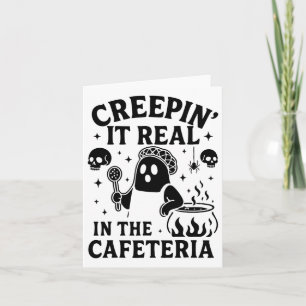 Cartão "Lady Halloween Creepin" It Real School Café"