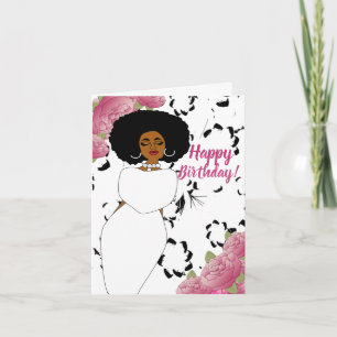 Cartão Lady in White African Birthday Card