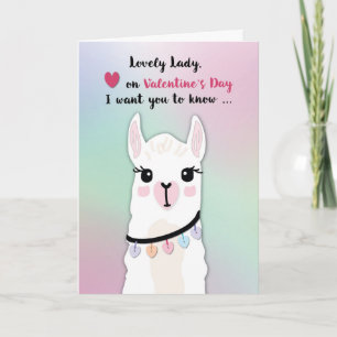 Cartão Lady Llamas - Corações do Namorados