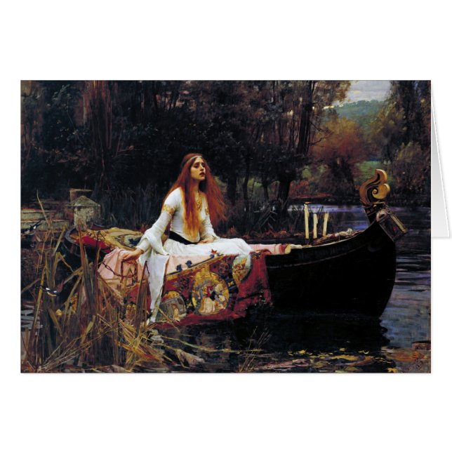 Cartão Lady Of Shallot no Barco J.W. Waterhouse Fine Art (Frente Horizontal)