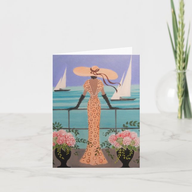 Cartão Lady on a Cruise, bilhete (Frente)