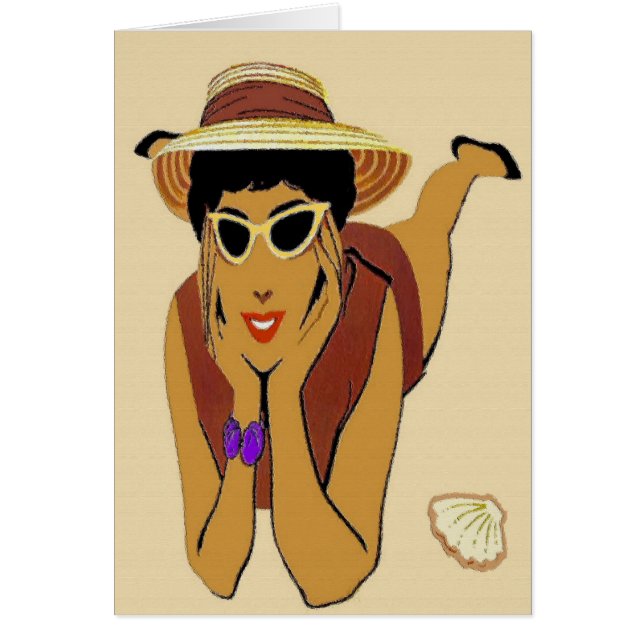 Cartão Lady On Beach, The Shore (Frente)