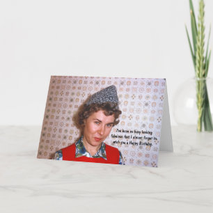 Cartão Lady Retro Fabuloso Humor de Aniversário