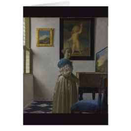 Cartão Lady Standat a Virginal de Johannes Vermeer