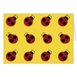 Cartão Ladybug 60s retro legal vermelho