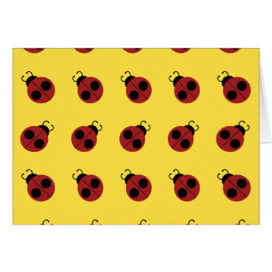 Cartão Ladybug 60s retro legal vermelho