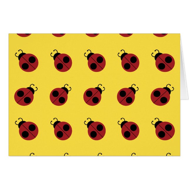 Cartão Ladybug 60s retro legal vermelho (Frente Horizontal)