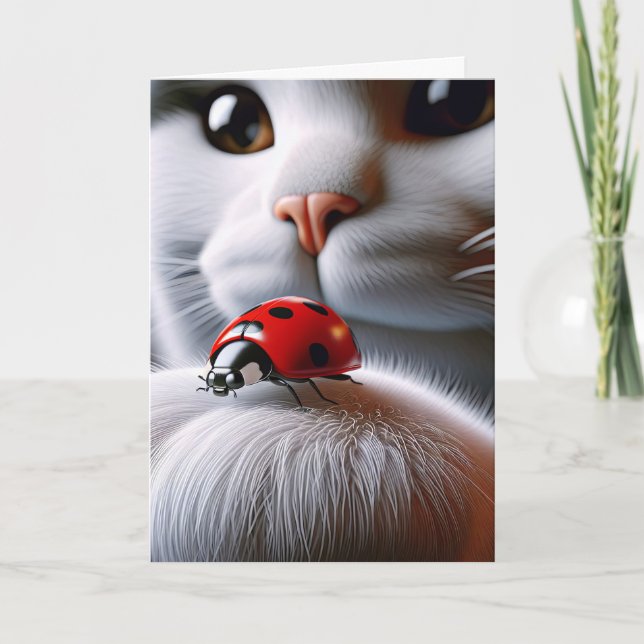 Cartão Ladybug E Cat Birthday (Frente)