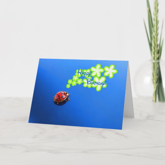 Cartão Ladybug Feliz de Aniversário (Frente)