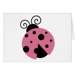 Cartão Ladybug Rosa