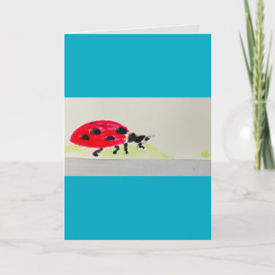 Cartão Ladybug watercolor: Parabéns Aniversário 2025! Fes