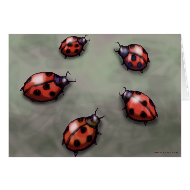 Cartão Ladybugs (Frente Horizontal)