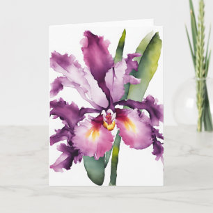 Cartão Laelia - Flores em aquarela