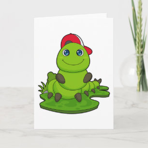 Cartão Lagarta com Boné