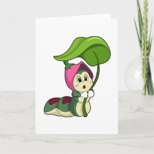 Cartão Lagarta com Folha