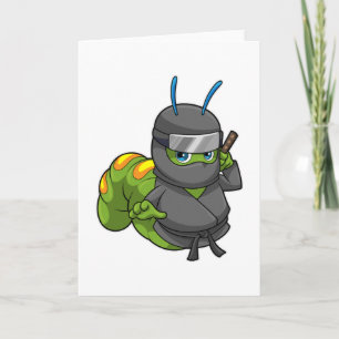 Cartão Lagarta como Ninja com Espada
