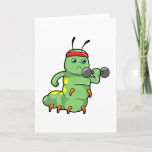 Cartão Lagarta na musculação com haltere