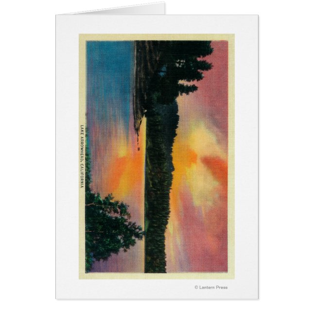 Cartão Lago Arrowhad em SunsetLake Arrohead, CA (Frente)