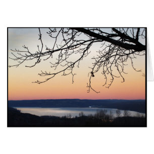 Cartão Lago Cayuga no por do sol