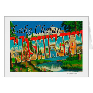Cartão Lago Chelan, Washington - Grandes Cenas de Letra