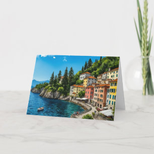 Cartão Lago Como Itália Watercolor