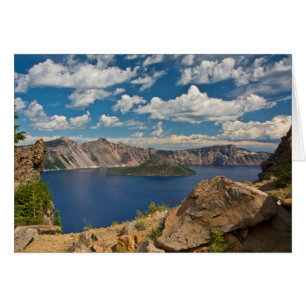 Cartão Lago Crater e Ilha Wizard, Crater Lake