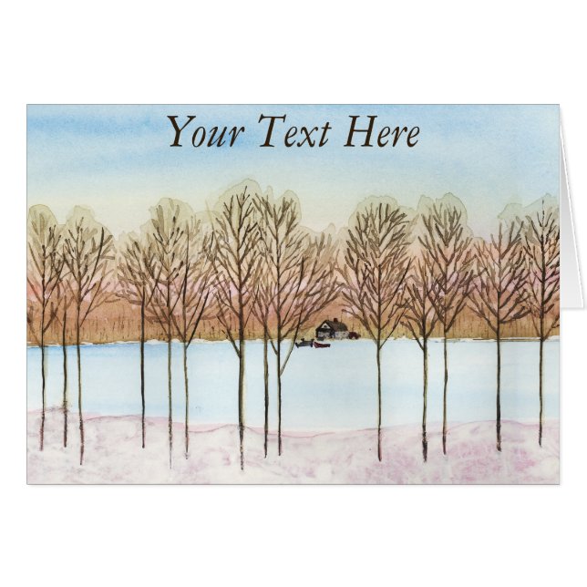 Cartão Lago de inverno (Frente Horizontal)