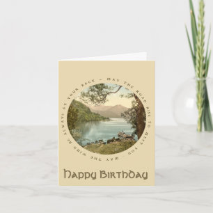 Cartão Lago de Kerry Ireland Vintage Happy Birthday Card