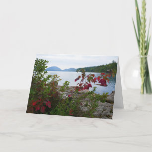 Cartão Lago Eagle e Folhas Vermelhas de Maple II