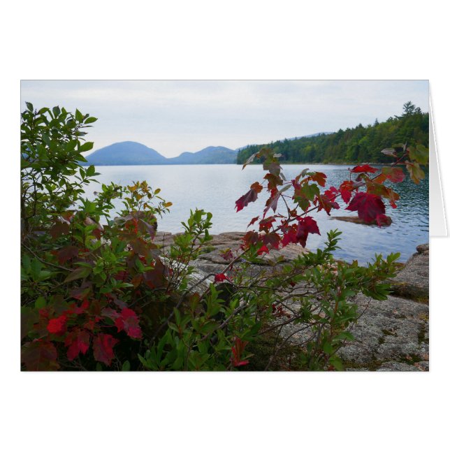 Cartão Lago Eagle e Folhas Vermelhas do Mapeador (Frente Horizontal)