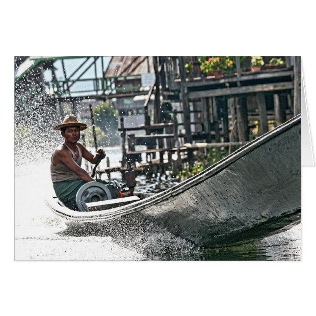 Cartão Lago Inle, Myanmar (Frente horizontal)