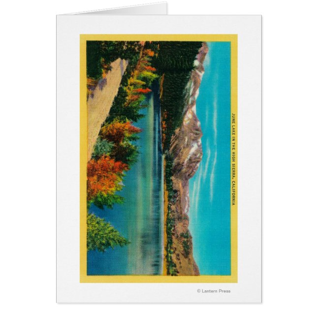 Cartão Lago June no Condado de High SierraMono, CA (Frente)