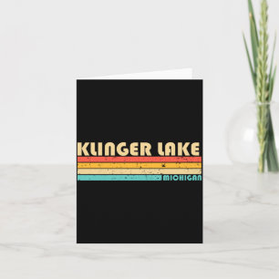 Cartão Lago Klinger Michigan Piada de Pesca Acampamento V