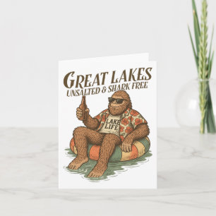 Cartão Lago Life Bigfoot Bebendo Lagos Não Saltados Sh