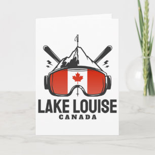 Cartão Lago Louise Canadá Esqui Retro Esquiando
