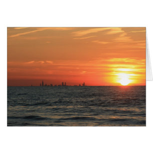 Cartão Lago Michigan Sunset 1