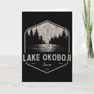 Cartão Lago Okoboji Iowa Outdoors Antigo