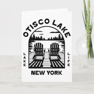 Cartão Lago Otisco Nova York Ao Ar Livre Vintage 