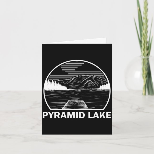 Cartão Lago Pyramid nevada piadas de pesca acampamento ve (Frente)