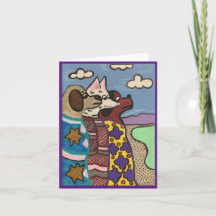 Cartão Lago Salt, Cães, Arte FIne