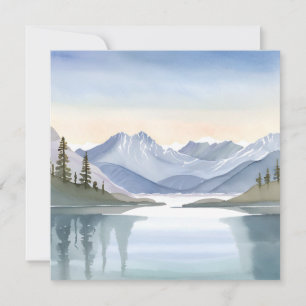 Cartão Lago Tahoe Montanha Aquarela Califórnia Nevada