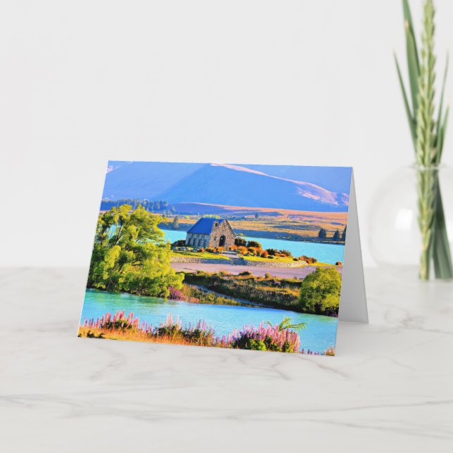 Cartão Lago Tekapo, Nova Zelândia (Frente)