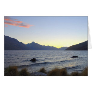 Cartão Lago Wakatipu em Sunset, Queenstown, NZ